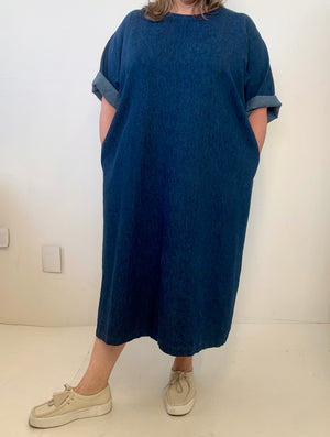 linen or hemp denim TSHIRT DRESS