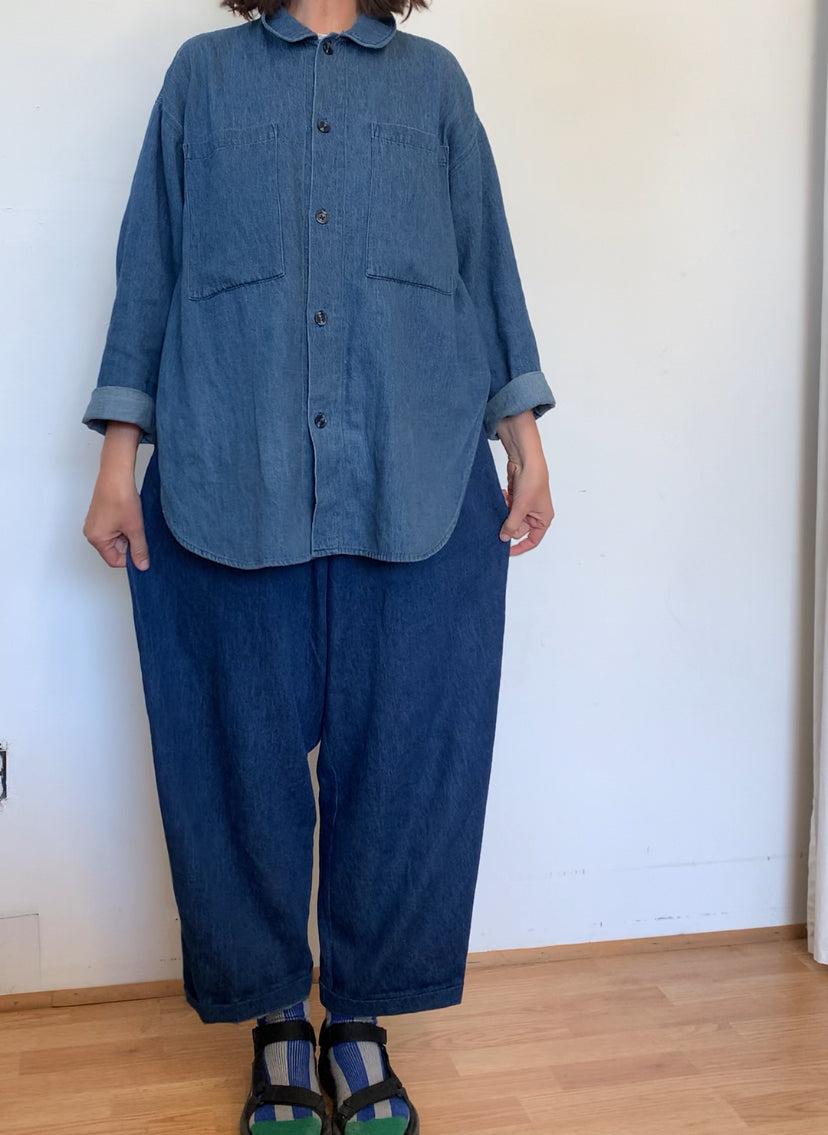 HEMP DENIM barrel leg pant (NEW)